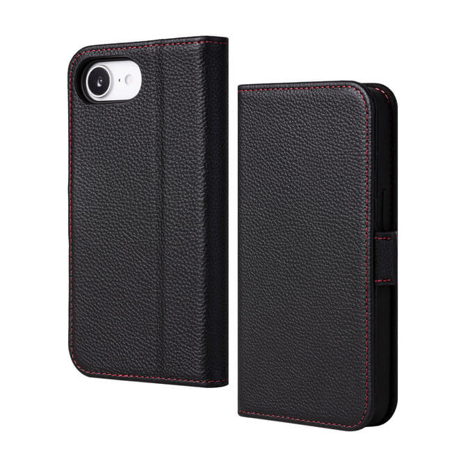 Aaronscase Premium Leather Folio Flip Case for iPhone 16e (Wholesale/Manufacturer)