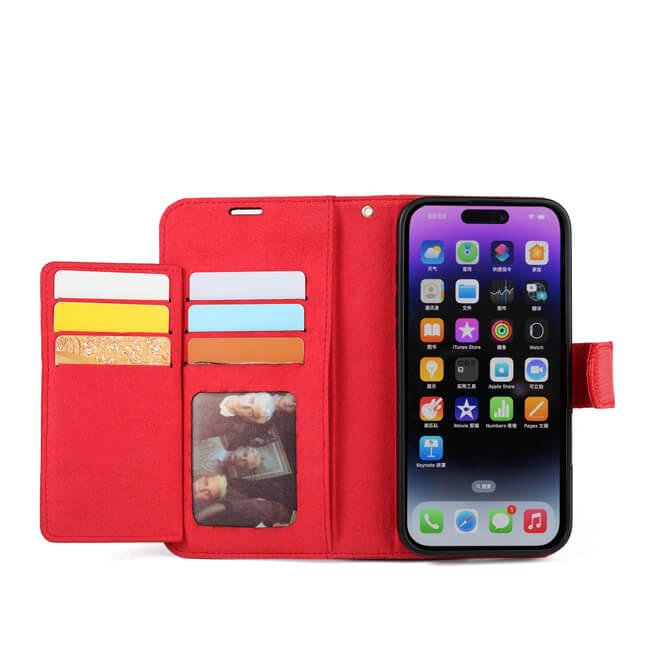 Aaronscase Genuine Red Leather iPhone 16 Case (Wholesale / Manufacturer)