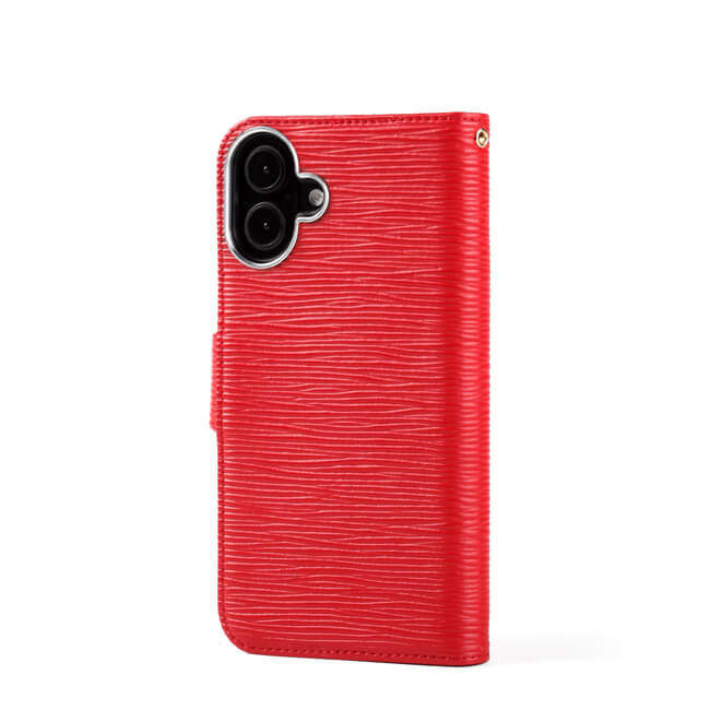 Aaronscase Genuine Red Leather iPhone 16 Case (Wholesale / Manufacturer)