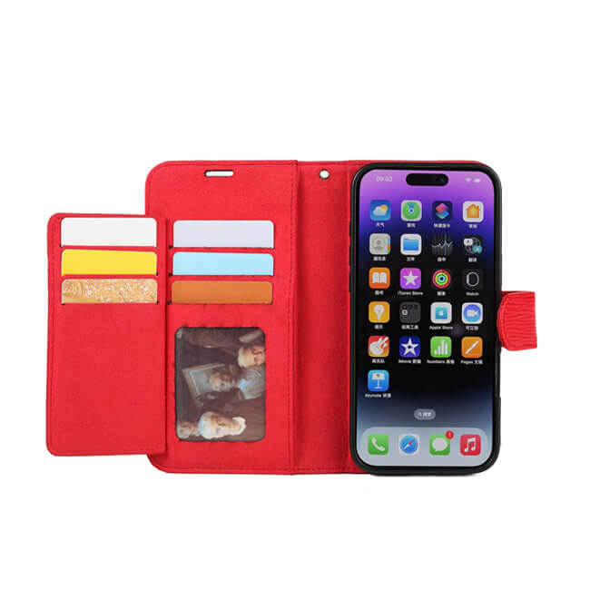 Aaronscase Genuine Red Leather iPhone 16 Pro Case (Wholesale/Manufacturer)