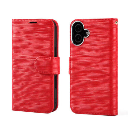 Aaronscase Genuine Red Leather iPhone 16 Case (Wholesale / Manufacturer)