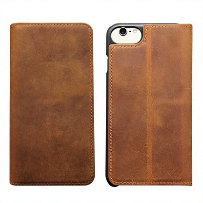 Genuine Leather Folio Wallet Phone Case for Customizable Device Models image 2