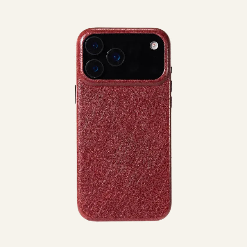Pebble Leather Slim Full Wrap Shockproof Phone Case for iPhone 17 Series - image 1