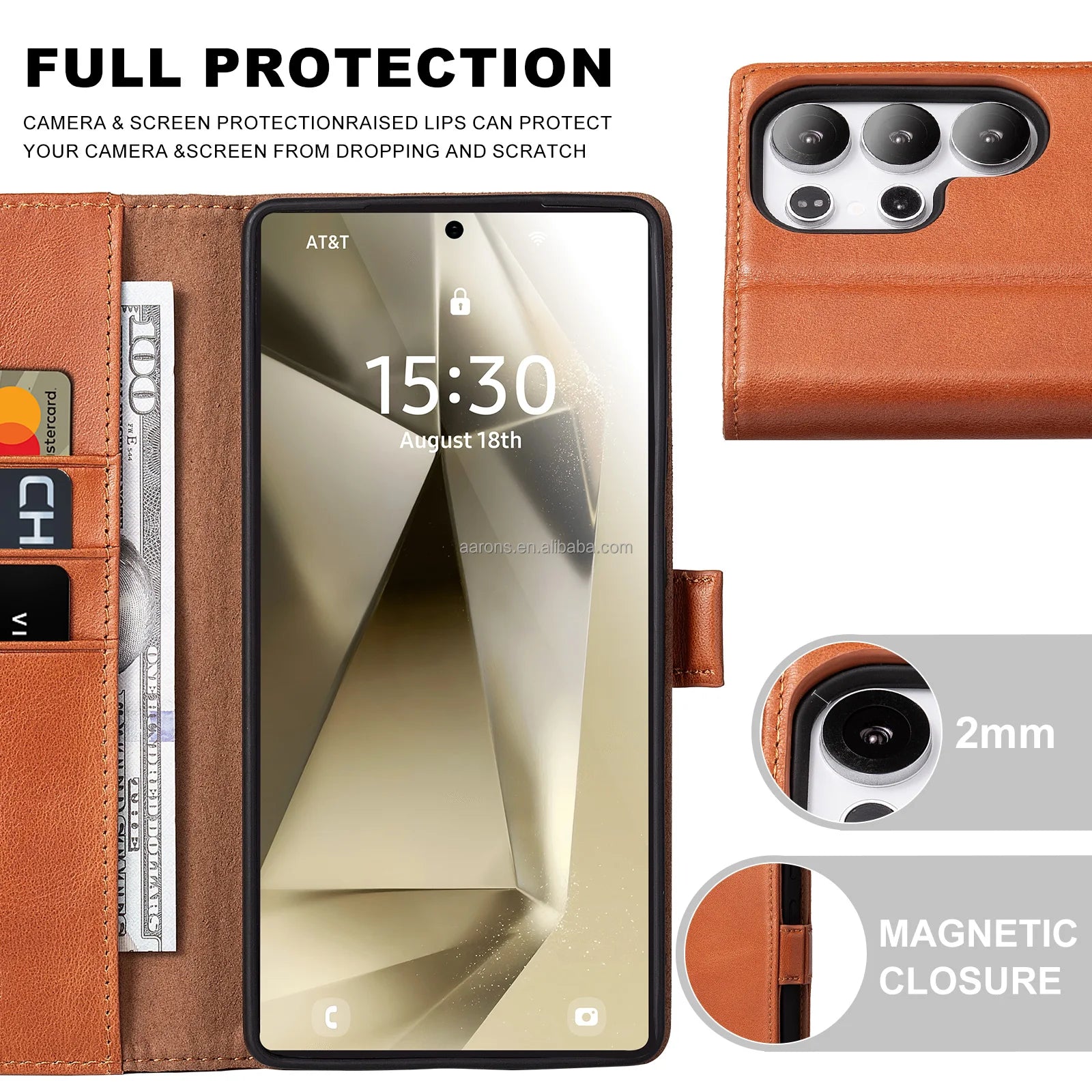 Genuine Leather Phone Case for Samsung Galaxy S25 Series - image 6