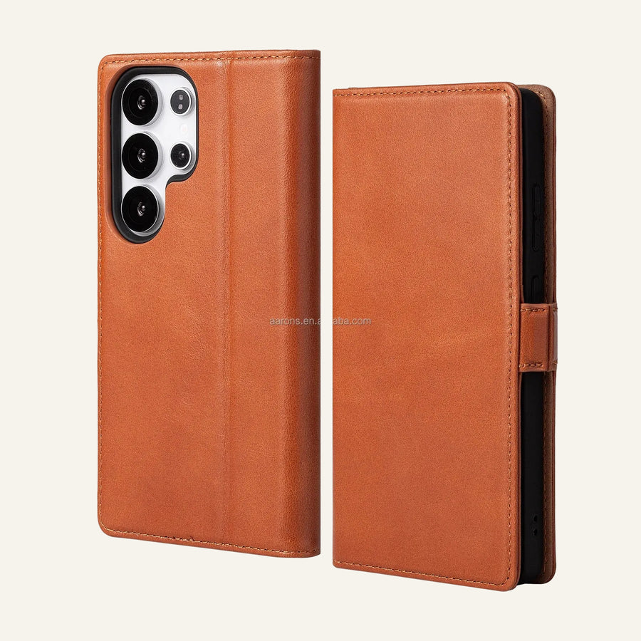 Genuine Leather Shockproof Phone Case for Samsung Galaxy S25 Series - image 1