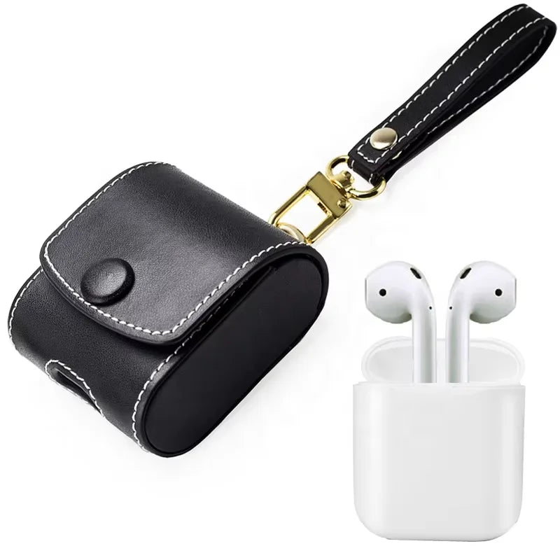 Genuine Leather Waterproof Drop Protection AirPods / Earphone Case - image 1