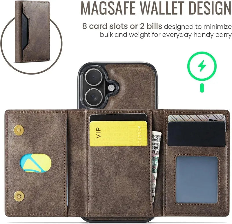 Genuine Leather RFID Wallet Phone Case for Customizable Device Models image 4