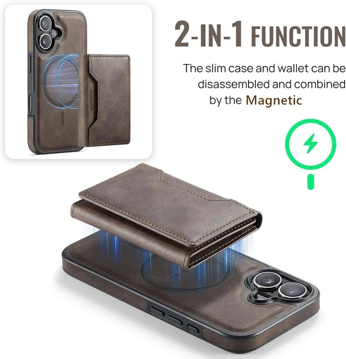 Genuine Leather RFID Anti-EMF Magnetic Wallet Phone Case for Custom Phone Models Style 03 - image 2