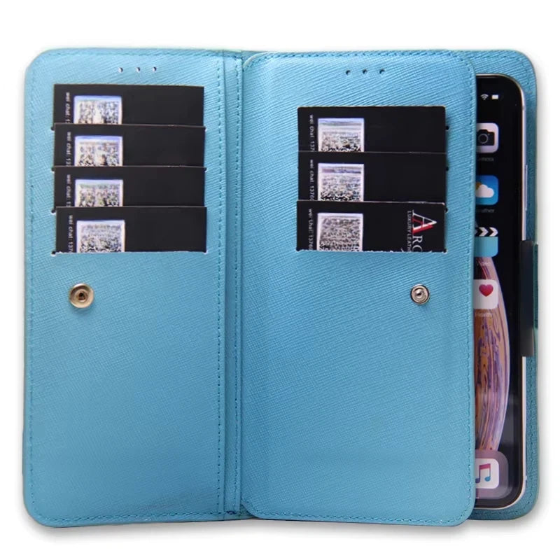 Genuine Leather Crossbody Wallet Phone Case for Customizable Device Models image 4
