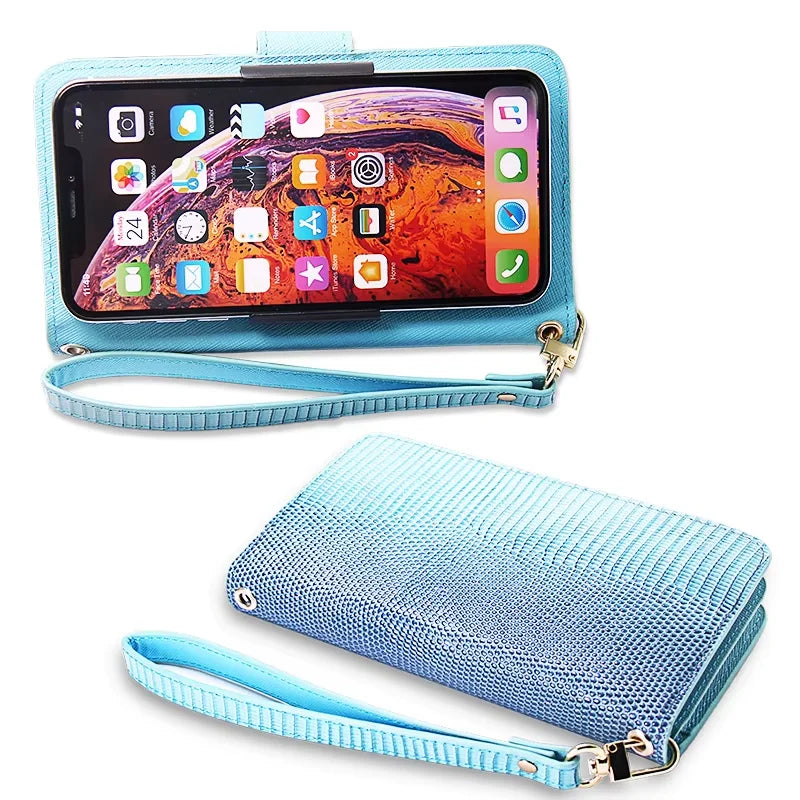 Genuine Leather Crossbody Wallet Phone Case for Customizable Device Models image 2