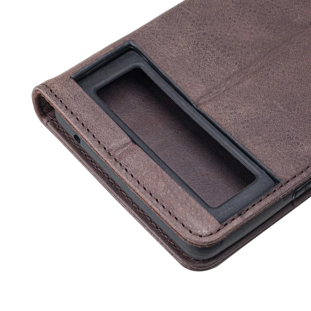 Genuine Leather Folio Wallet Phone Case for Customizable Device Models image 6