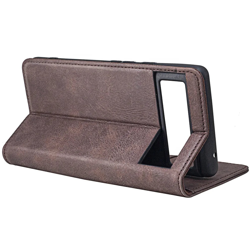 Genuine Leather Folio Wallet Phone Case for Customizable Device Models image 4