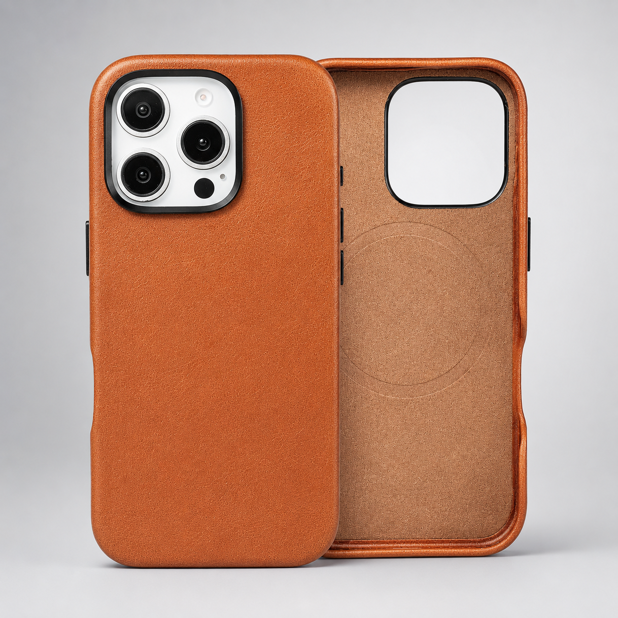 Wholesale Genuine Leather Slim Back Cover for iPhone 15 Pro Max Custom Logo Manufacturer