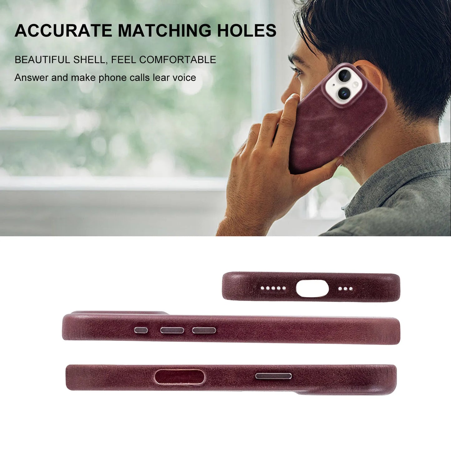 Slim Genuine Leather Phone Case for iPhone 16 Pro Max (Wholesale/OEM Manufacturer)