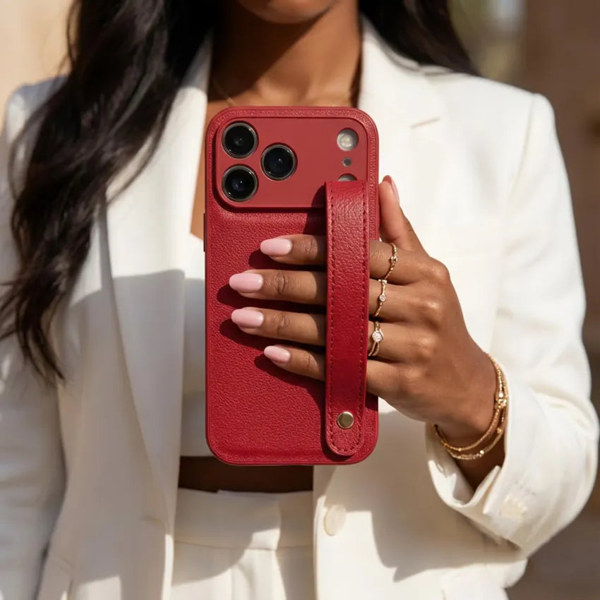 Leather Phone Case with Strap for iPhone 17 Pro Max (Wholesale/OEM Manufacturer)