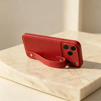 Leather Phone Case with Strap for iPhone 17 Pro Max (Wholesale/OEM Manufacturer)