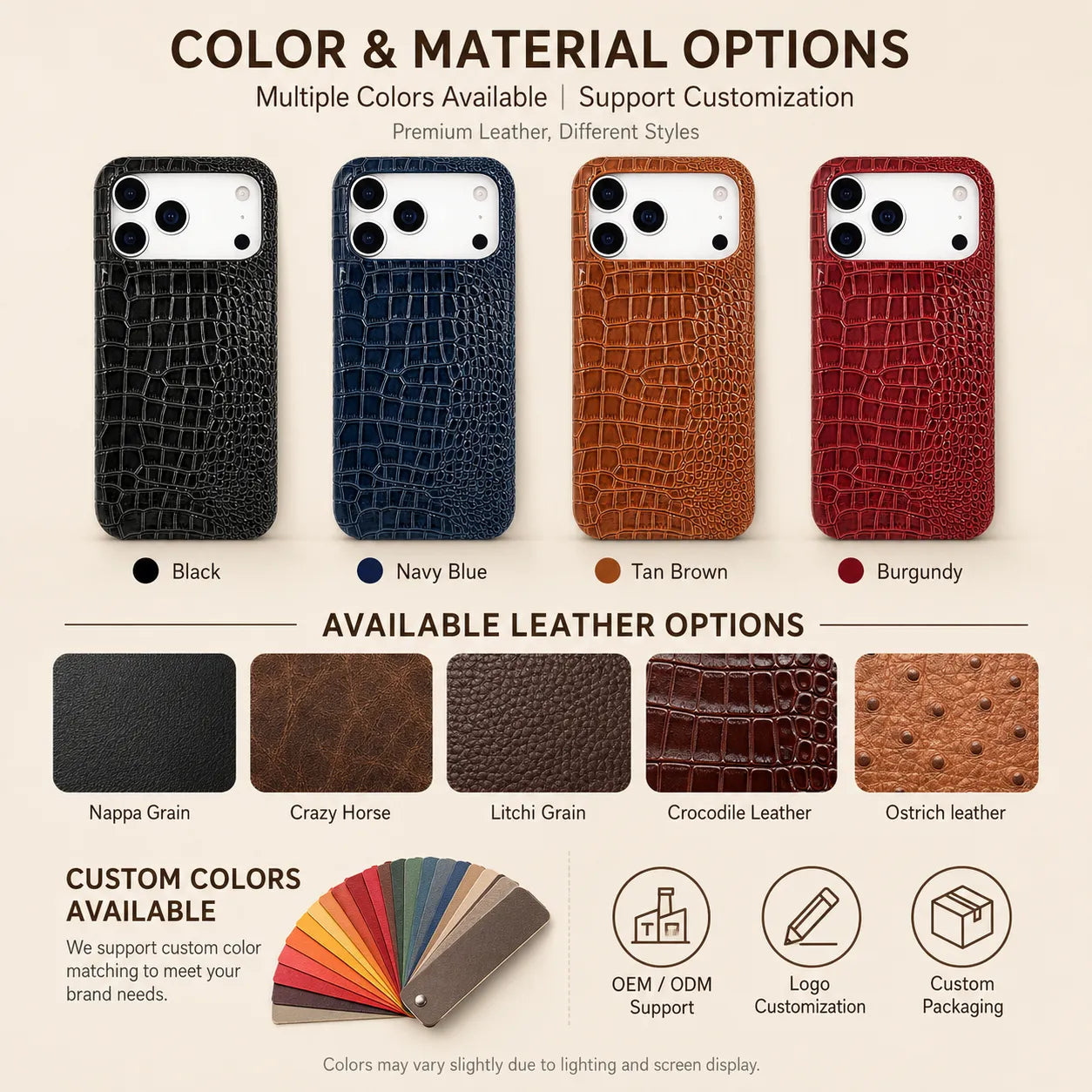 Genuine Leather Alligator Slim Phone Case (Wholesale/OEM Manufacturer)