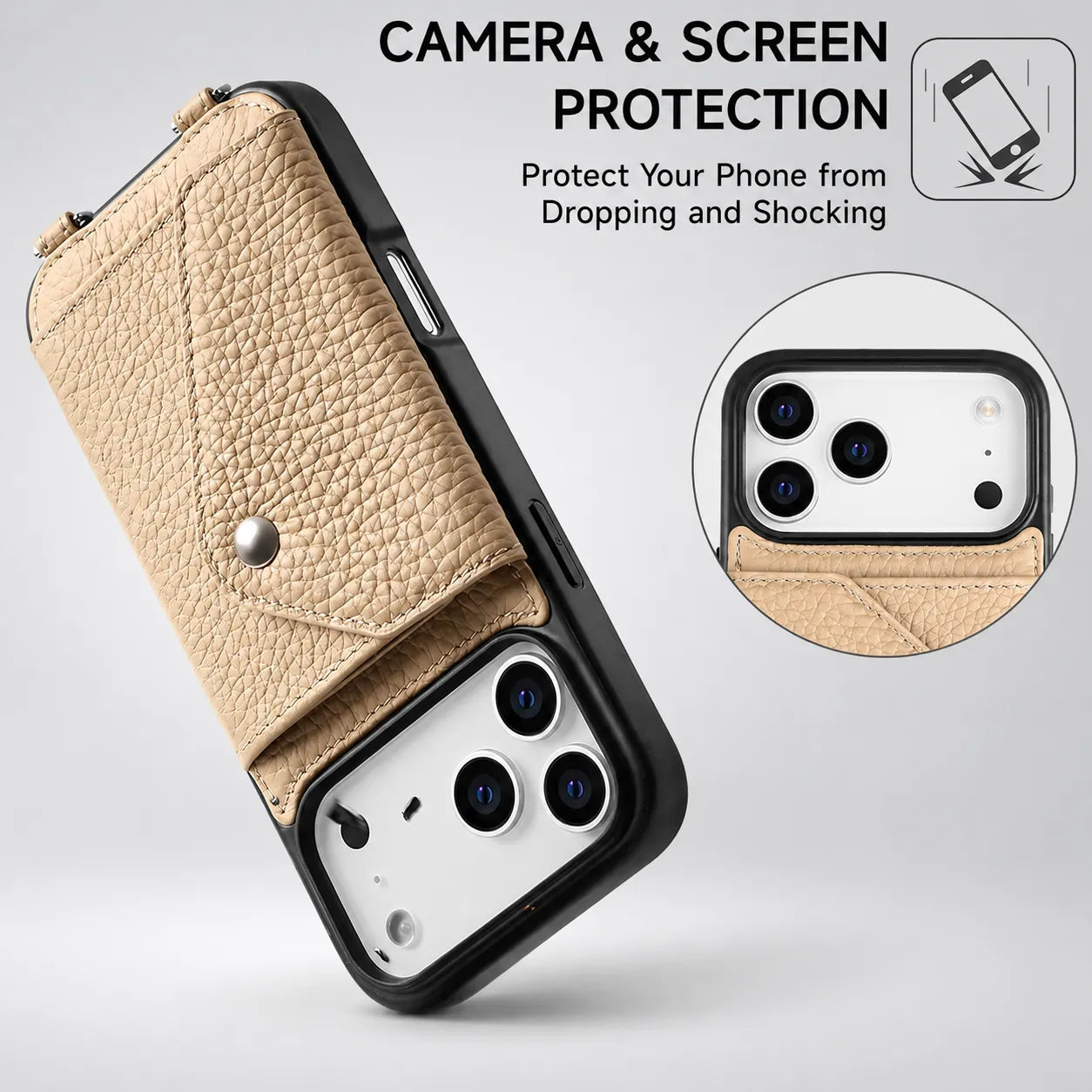 Premium Leather Crossbody Wallet Phone Case (Wholesale/OEM Manufacturer)