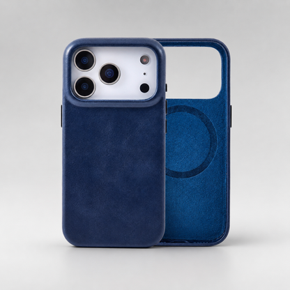 Wholesale Blue Genuine Leather Phone Case for iPhone 17 Pro Max OEM Manufacturer