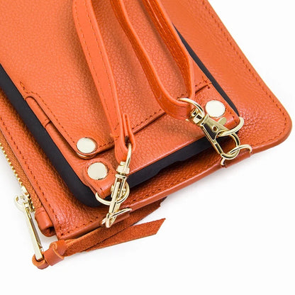 Genuine Leather Crossbody Shockproof Wallet Phone Case for Custom Phone Models Style 03 - image 6