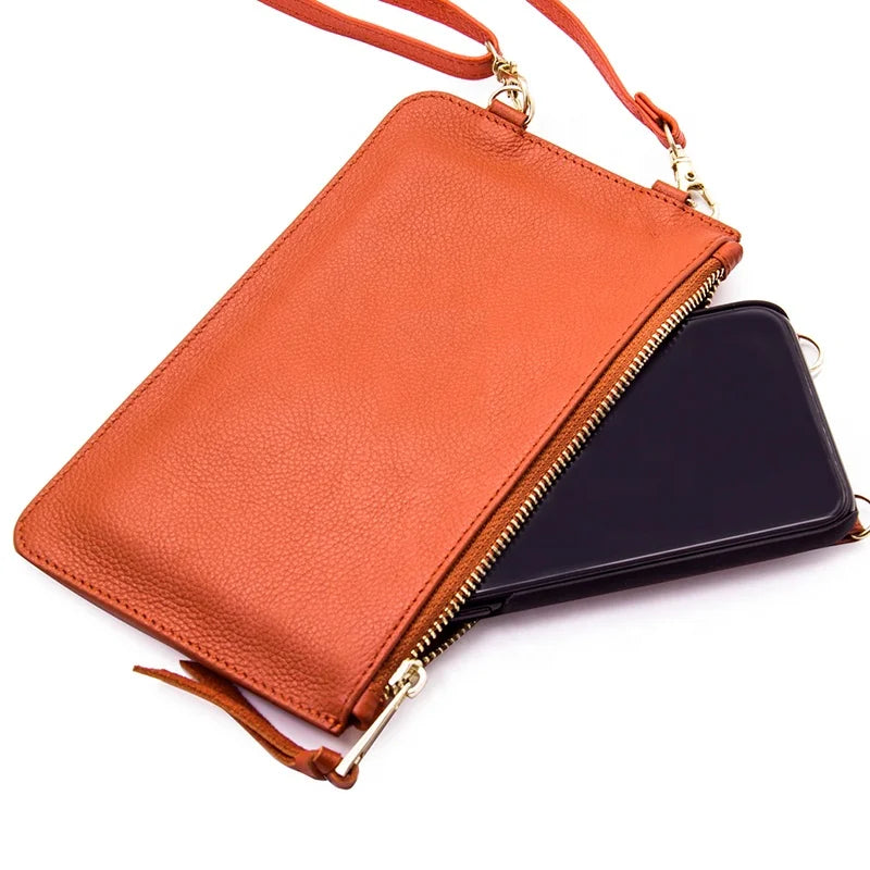 Genuine Leather Crossbody Shockproof Wallet Phone Case for Custom Phone Models Style 03 - image 5