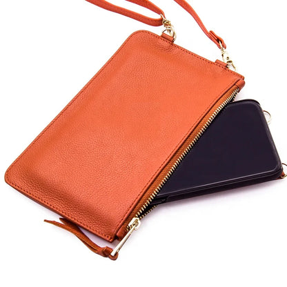Genuine Leather Crossbody Shockproof Wallet Phone Case for Custom Phone Models Style 03 - image 5