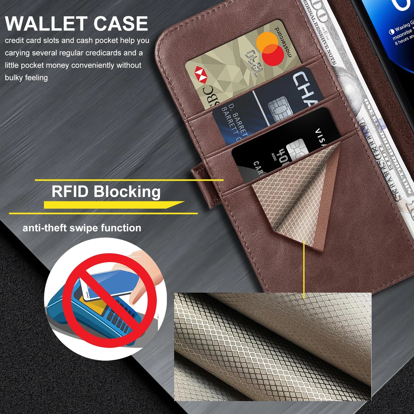 Genuine Leather Folio Wallet Phone Case for iPhone 17 Series image 6