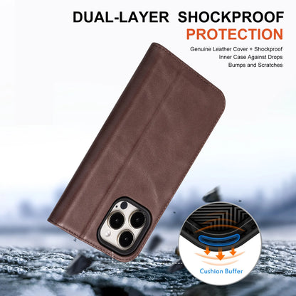 Genuine Leather Folio Wallet Phone Case for iPhone 17 Series image 3