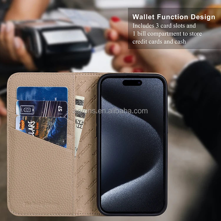 Genuine Leather Phone Case for iPhone 15 Series image 6