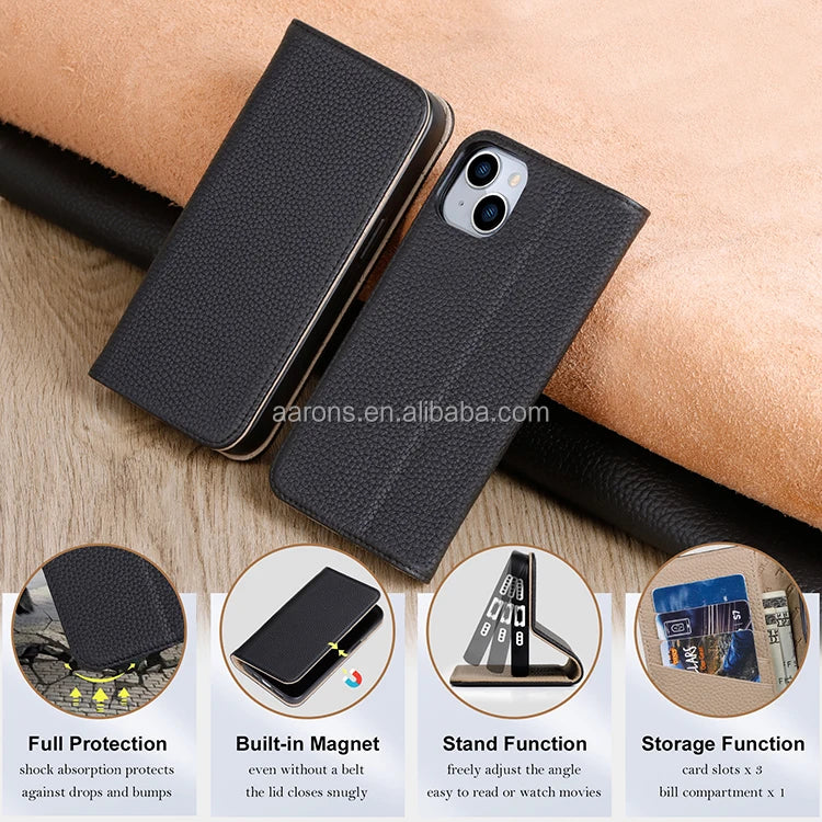Genuine Leather Phone Case for iPhone 15 Series image 3
