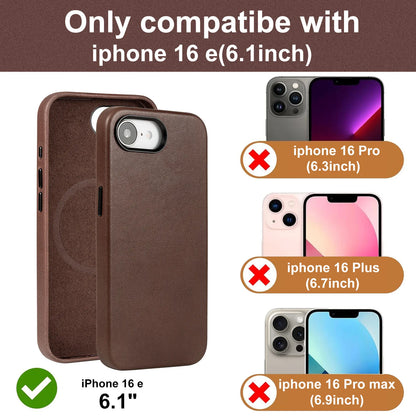 Genuine Leather Foldable Screen Protector Phone Case for iPhone 16 Series - image 4