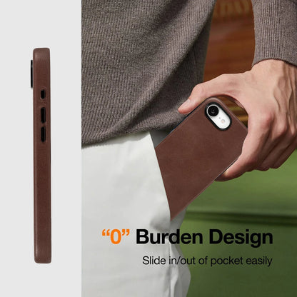 Genuine Leather Foldable Screen Protector Phone Case for iPhone 16 Series - image 5