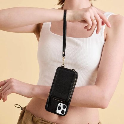 Genuine Leather Crossbody Wallet Phone Case for iPhone 16 Series - image 3