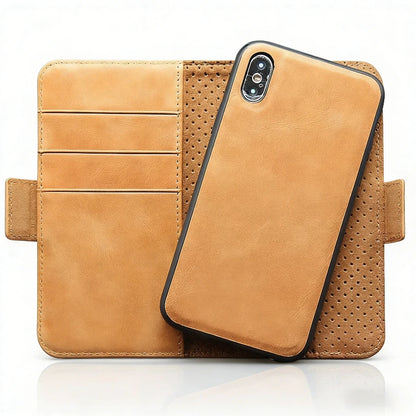 Genuine Leather Folio Wallet Phone Case for iPhone 12 Series image 1