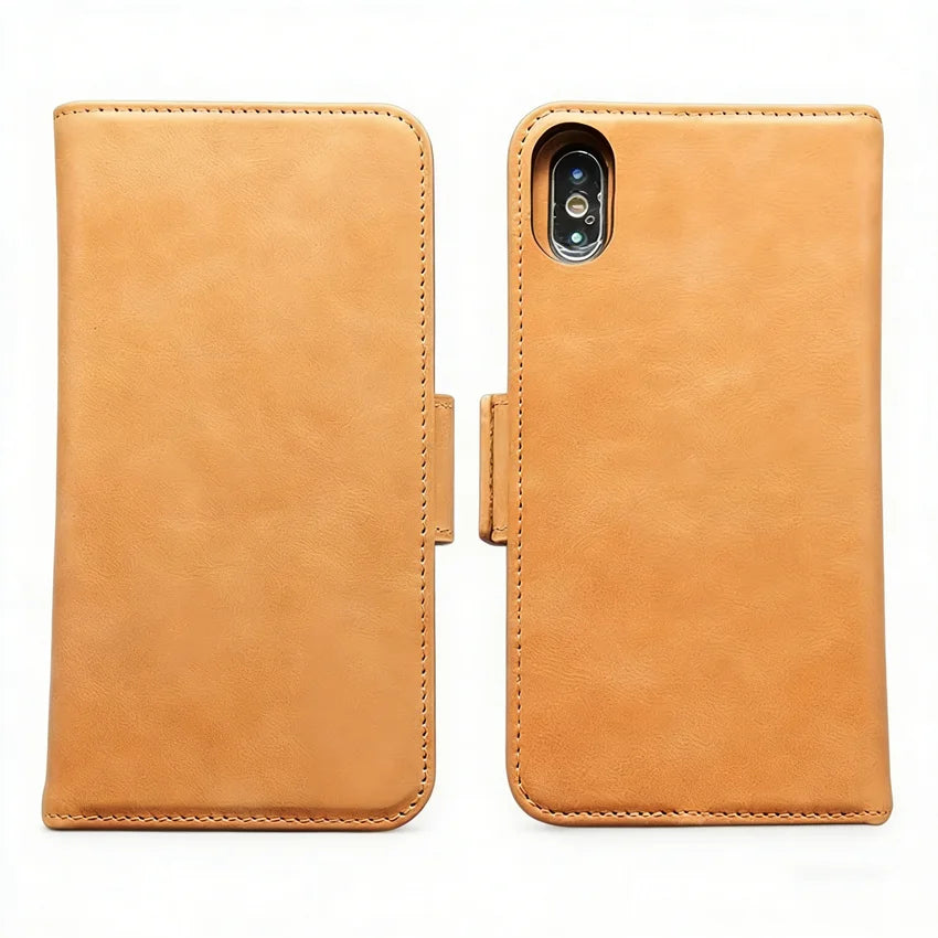 Genuine Leather Folio Wallet Phone Case for iPhone 12 Series image 6