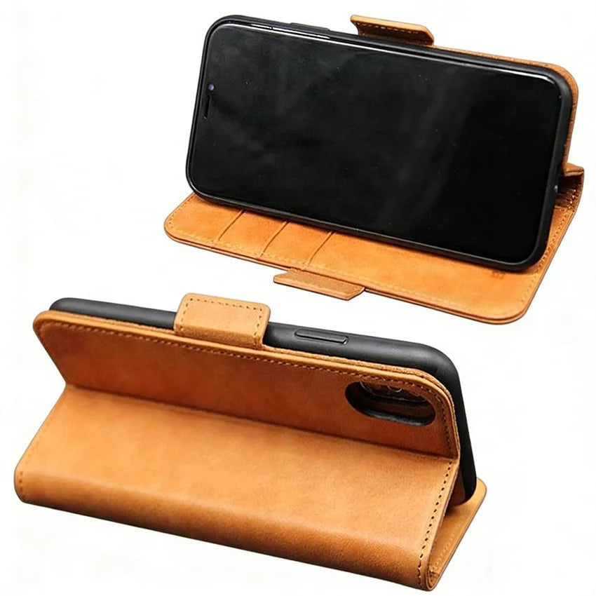 Genuine Leather Folio Wallet Phone Case for iPhone 12 Series image 3