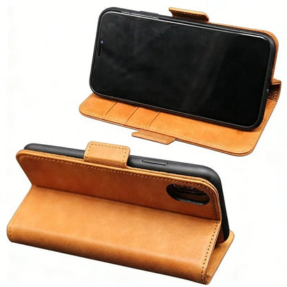 Genuine Leather Folio Wallet Phone Case for iPhone 12 Series image 3