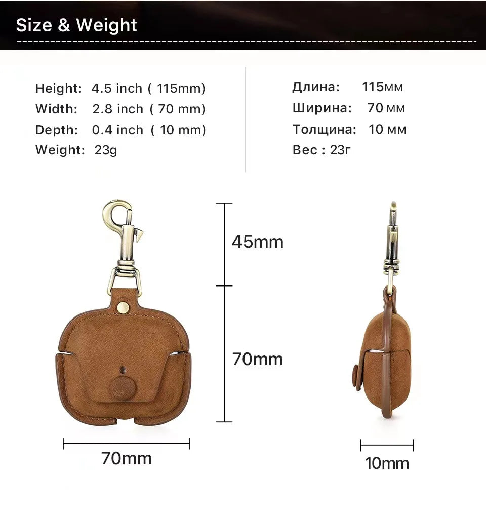 Genuine Leather Pouch Carrying AirPods / Earphone Case - image 4