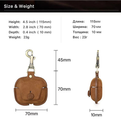 Genuine Leather Pouch Carrying AirPods / Earphone Case - image 4