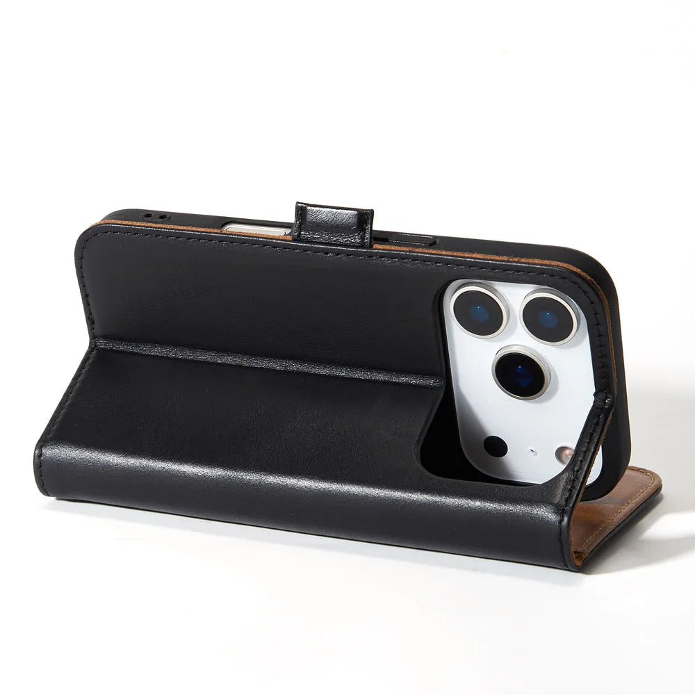 Genuine Leather Folio Wallet Phone Case for iPhone 17 Series image 3