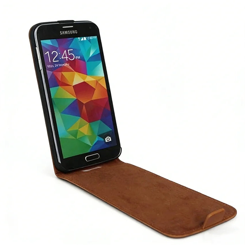Genuine Leather Folio Wallet Phone Case for Customizable Device Models image 2