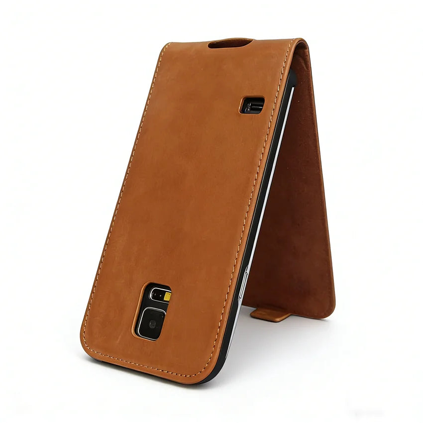 Genuine Leather Folio Wallet Phone Case for Customizable Device Models image 1