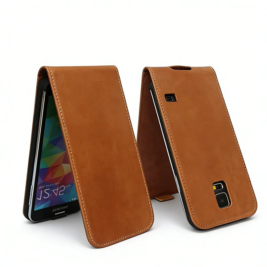 Genuine Leather Folio Wallet Phone Case for Customizable Device Models image 5