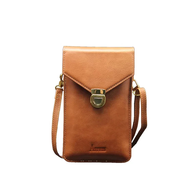 Genuine Leather Crossbody Wallet Phone Case for Customizable Device Models image 6
