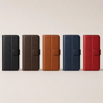 Genuine Leather Folio Wallet Phone Case for Samsung Galaxy S26 Series - image 5