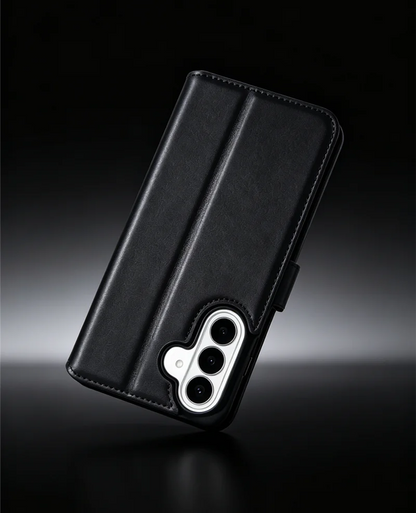 Genuine Leather Folio Wallet Phone Case for Samsung Galaxy S26 Series - image 4