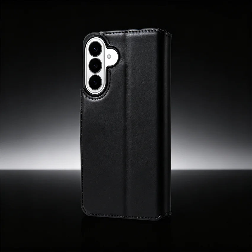 Genuine Leather Folio Wallet Phone Case for Samsung Galaxy S26 Series - image 2