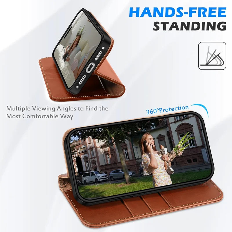 Genuine Leather RFID Wallet Phone Case for Samsung Galaxy Z Fold Series image 4