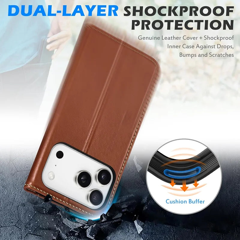 Genuine Leather RFID Wallet Phone Case for Samsung Galaxy Z Fold Series image 2