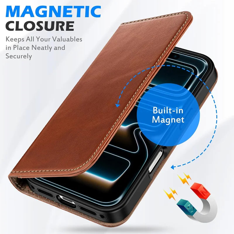 Genuine Leather RFID Wallet Phone Case for Samsung Galaxy Z Fold Series image 5